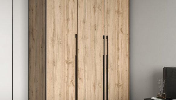  каф Морели R-0016 Рамо 3 дверный дуб аппалачи со штангой и полками 150см