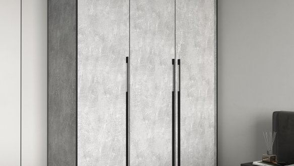 Шкаф Морели R-0015 Рамо 3 дверный бетон с полками 150 см