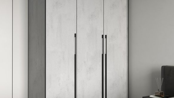 Шкаф Морели R-0015 Рамо 3 дверный бетон тефра с полками 150 см