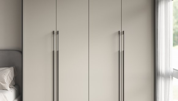 Шкаф Морели R-0020 Рамо 4 дверный кашемир со штангой и полками 197см