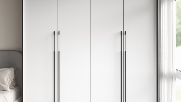 Шкаф Морели R-0020 Рамо 4 дверный белый со штангой и полками 197см