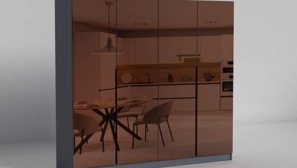 Шкаф распашной Матролюкс Нуар 2000 четырехдверная дуб 200 см