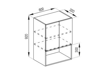 Тумба верхняя В 60 2Д п/микромин. (920) Тина