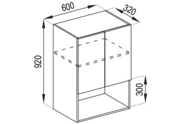 Тумба верхня В 60 2Д п/мікрохв. (920) Софі