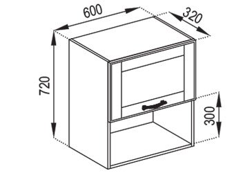 Тумба верхняя В 60 Б п/микромин. Доминика