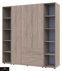 Шафа Дорос Гелар дуб сонома з 2 Етажерками 3-х дверна 192,6 см
