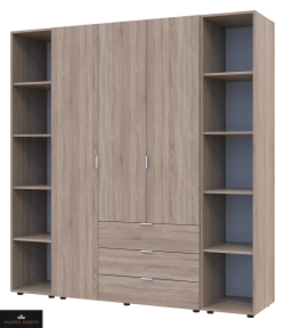 Шафа Дорос Гелар дуб сонома з 2 Етажерками 3-х дверна 192,6 см Шафа Дорос Гелар дуб сонома з 2 Етажерками 3-х дверна 192,6 см