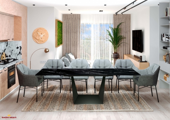 Стіл Edmund (160-240 см) Marquina Black Matt 0