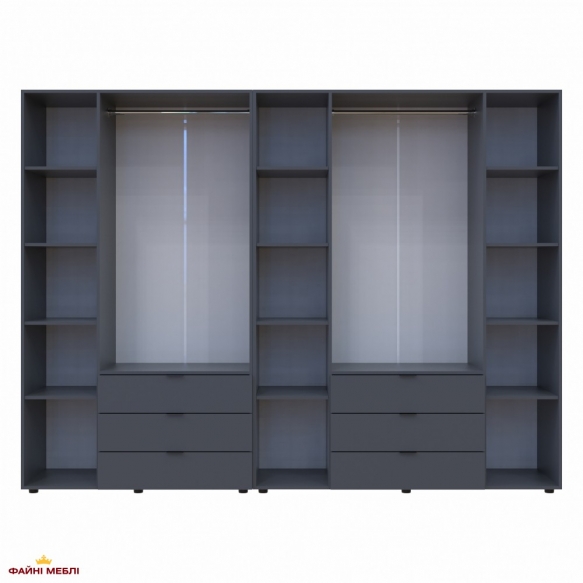 Шафа Дорос Гелар графіт з Етажеркою 7 дверна 309,4 см 2