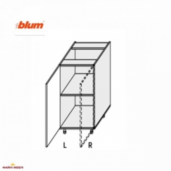 Секция нижняя правая 40Н/820 1дв Pro Blum Миллениум WG