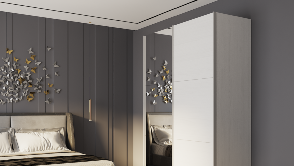 Шкаф-купе с зеркалом Дорос G-Caiser белый/белый 2 дверный 160 см 2