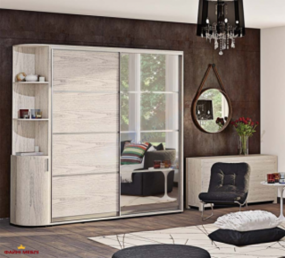 Шкаф-купе 1,6м двухдверный с зеркалом из 4-х частей