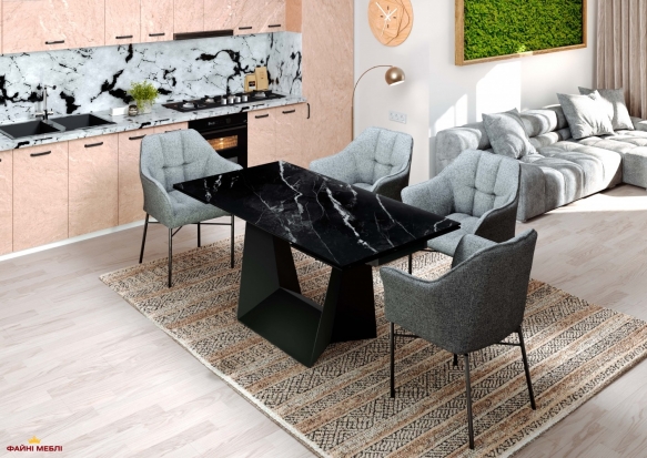 Стіл Edmund (160-240 см) Marquina Black Matt 5