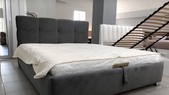 Ліжко двоспальне м'яке Мія з підйомним механізмом та нішею для білизни 6