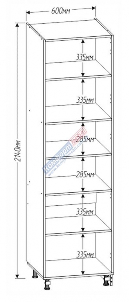 Шкаф П60.214.4Д вар.1 под духовку или микроволновку Минимал 0