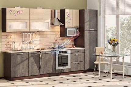Модульная кухня Хай-тек з деревяной текстурой 11