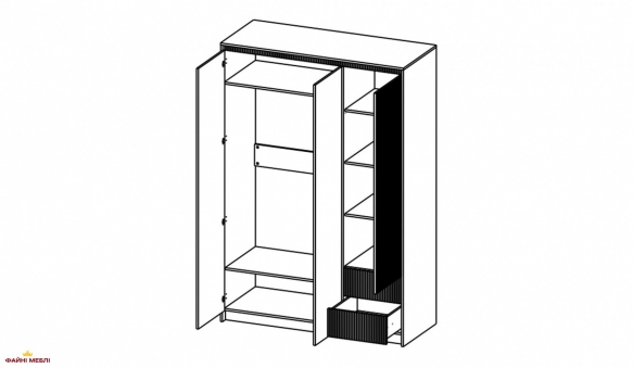 Шкаф SZF3D2S Монако Кашемир / Элегантный серый софттач 1