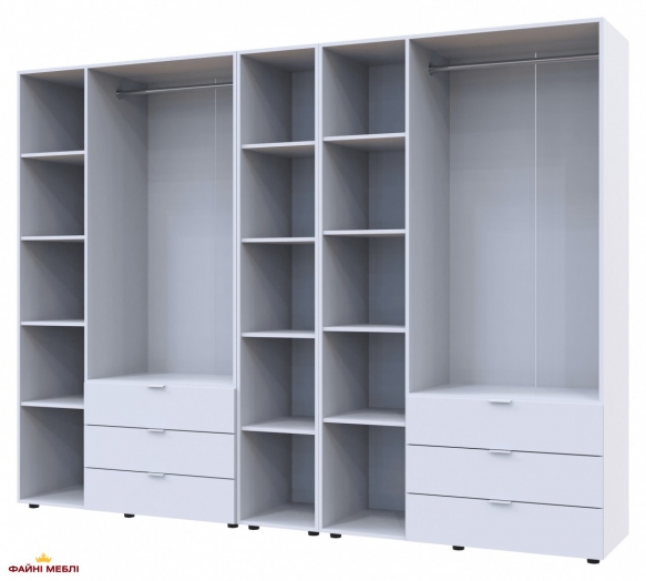 Шафа для одягу Дорос Гелар білий 6 дверна з пеналом 292,4 см 3