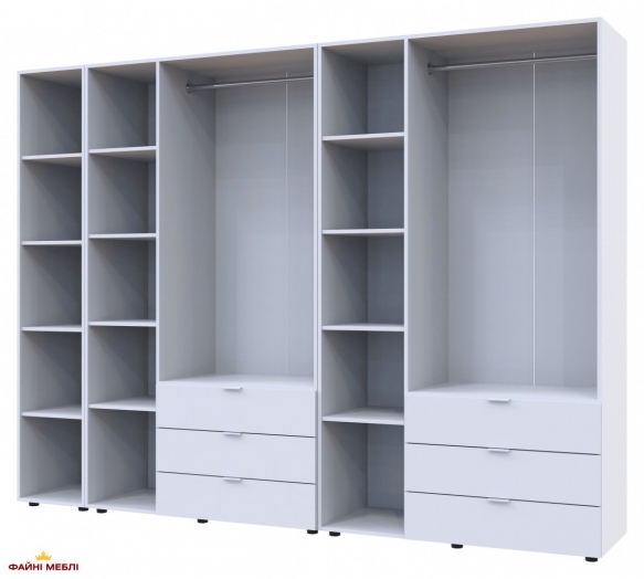 Шафа для одягу Дорос Гелар білий 6 дверна з пеналом 292,4 см 0