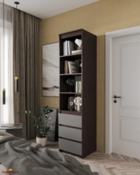 Шафа Морелі Т219 венге темний/антрацит з полицями та шухлядами 50 см