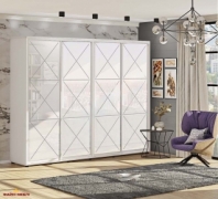 Шкаф-купе 4м Прованс крашеный высокий глянец четырехдверный