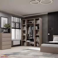 Шкаф распашной комбинированный двухдверный Art In Head №15 Light, ширина 160 см