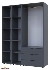 Шафа Дорос Гелар графіт з 2 Етажерками 2-х дверна 153,9 см