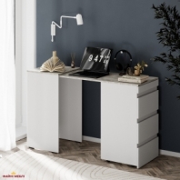 Стол письменный с комодом Art in Head Molli / Молли Белый бриллиант / Ателье светлый