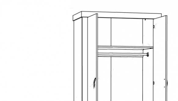 Шкаф 2D1S Лавенда 0