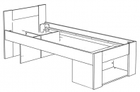 Ліжко 90 з тумбочками Ріко