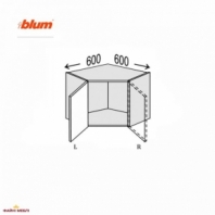 Секция верхняя левая Угол 45° 600х600/360 1дв Pro Blum Миллениум
