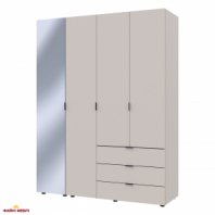 Шафа для одягу Дорос Гелар кашемір 3-х дверна/Дзеркало 155 см