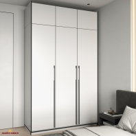 Шкаф Морели R-0016 Рамо 3 дверный белый со штангой и полками 150 см