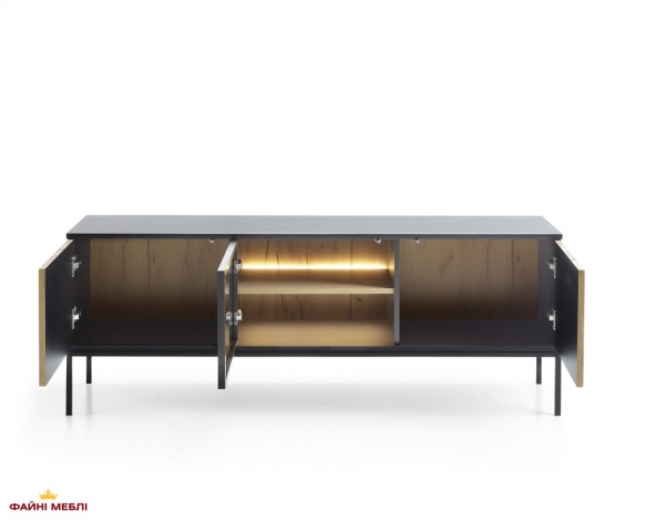 Тумба під ТВ Сенто / Sento RTV154 Чорний/дуб вотан Perfect Home Д153хГ39хВ56 6