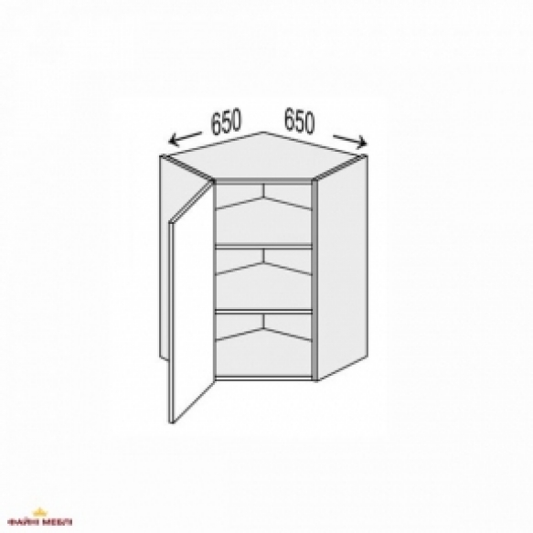 Секція верхня КутВ 45° 650х650/720 1дв Лео
