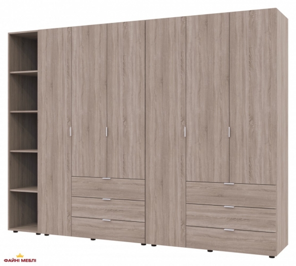 Шафа Дорос Гелар дуб сонома з Етажеркою 6 дверна 270,6 см 2