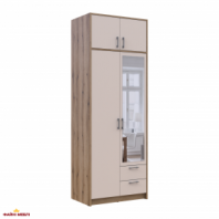 Шафа для одягу Дорос Ронді кашемір з дзеркалом та антресоллю 2 дверна 82 см