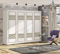 Шкаф-купе 4м Валенсия крашеный высокий глянец четырехдверный