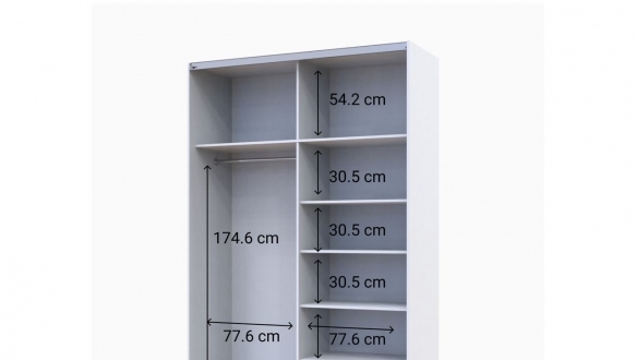 Шкаф-купе с зеркалом Дорос G-Caiser белый/графит 2 дверная 160 см 2