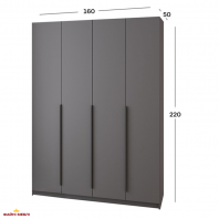 Шафа Mebelstar Оскар чотирьохдверна 160 см Антрацит 160 см