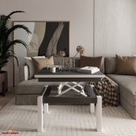 Стіл-трансформер B-Fly Графіт/Білі ноги