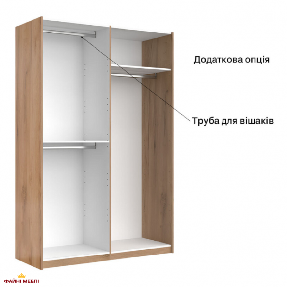 Шкаф-купе 150х240 с зеркалом Луна 2