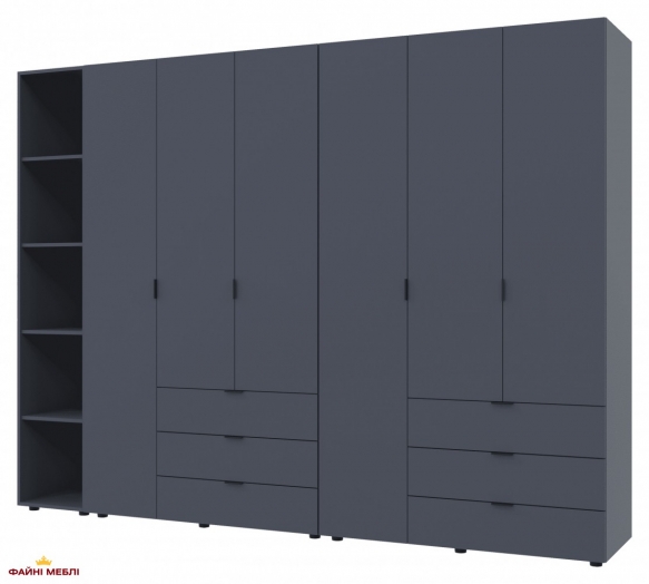 Шафа Дорос Гелар графіт з Етажеркою 6 дверна 270,7 см 2