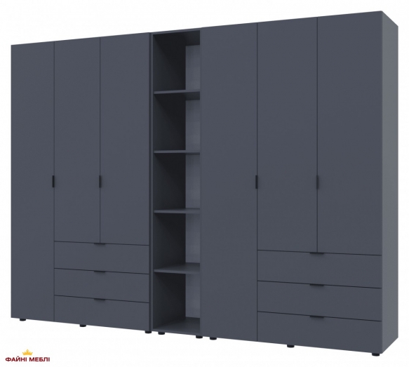 Шафа Дорос Гелар графіт з Етажеркою 6 дверна 270,7 см 4