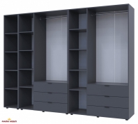 Шафа Дорос Гелар графіт з Етажеркою 6 дверна 270,7 см