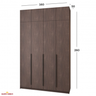 Шафа Mebelstar Оскар чотирьохдверна з антресоллю Дуб рістрето 160 см