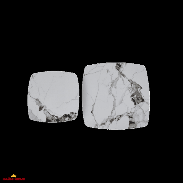 Журнальні столики (d80х42 + d60х51) Danton PP White Glossy 2