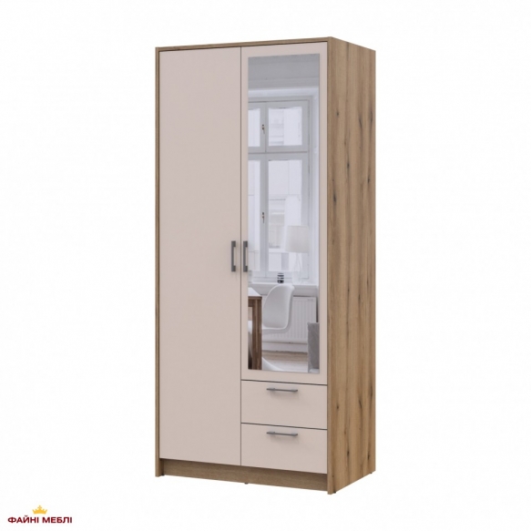 Шафа для одягу Дорос Ронді кашемір з дзеркалом 2 дверна 82 см 3