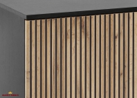 Вітрина низька Сенто / Sento WT104 з підсвіткою чорний/дуб вотан Perfect Home ширина 103 см.