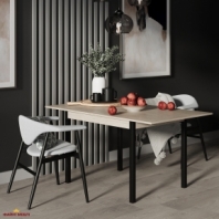 Стол-трансформер Lunch Гикори рокфорд светлый/Чёрный